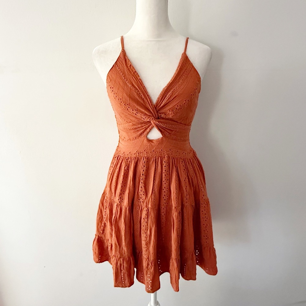 Angie Eyelet Mini Dress Women S Boho Cottagecore Summer Skater Beach Coquette
